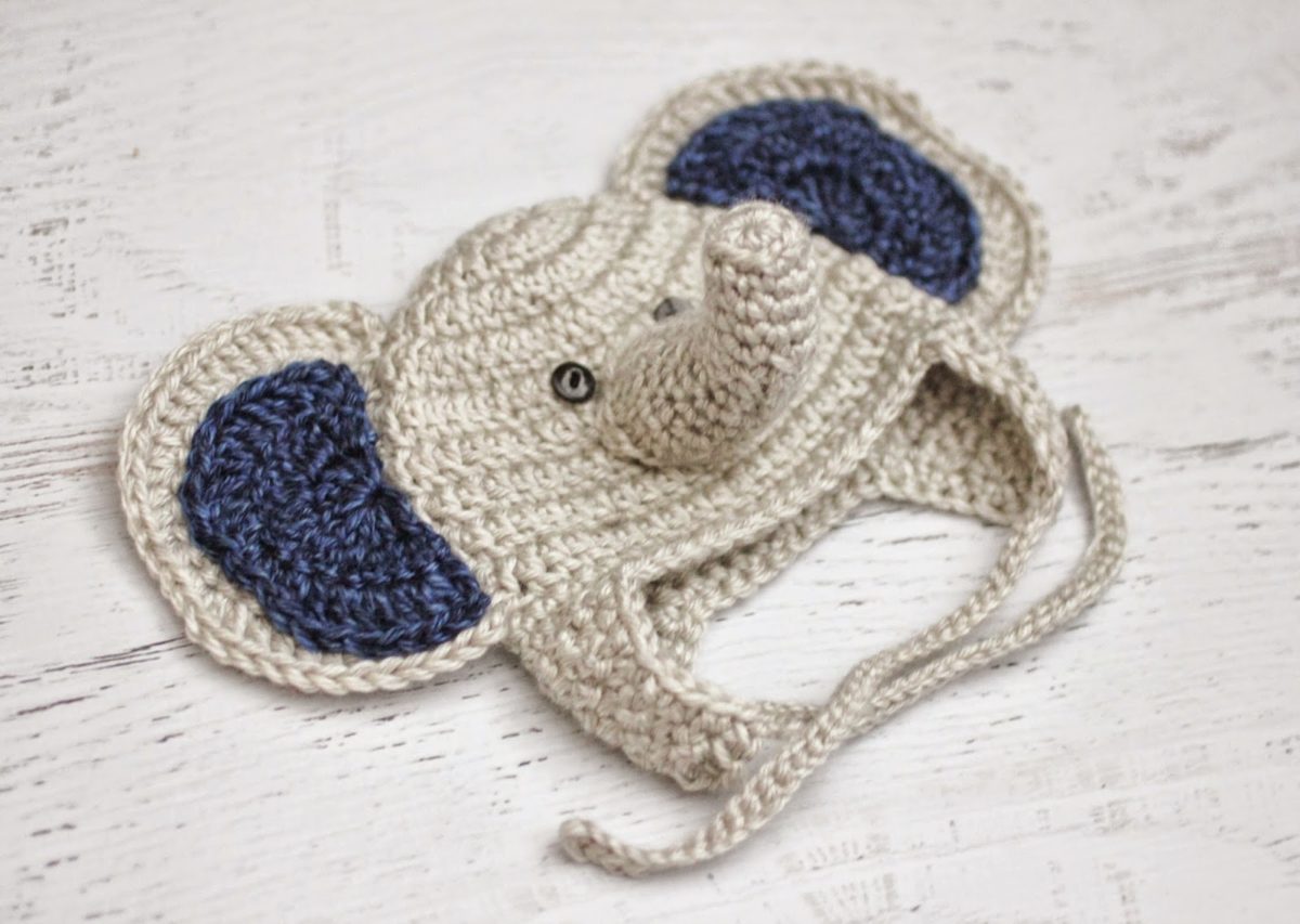 Crochet Baby Elephant Hat and Lion Brand Heartland Yarn