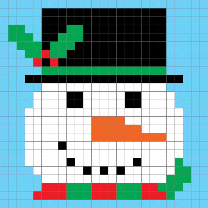 Crochet Snowman Pixel Graph Repeat Crafter Me