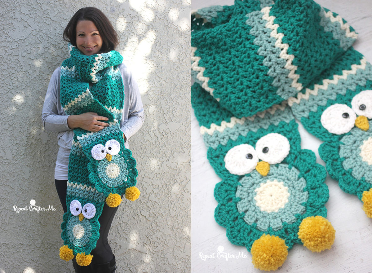 Crochet Owl Super Scarf - Repeat Crafter Me