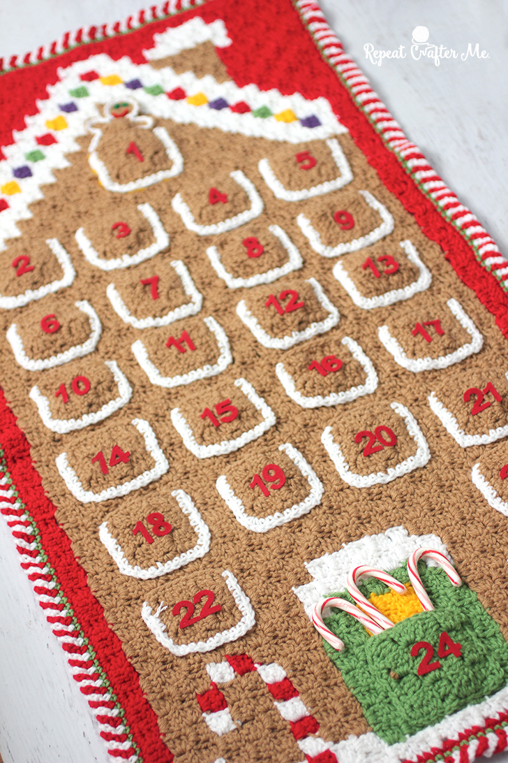 Crochet C2C Gingerbread House Advent Calendar Repeat Crafter Me