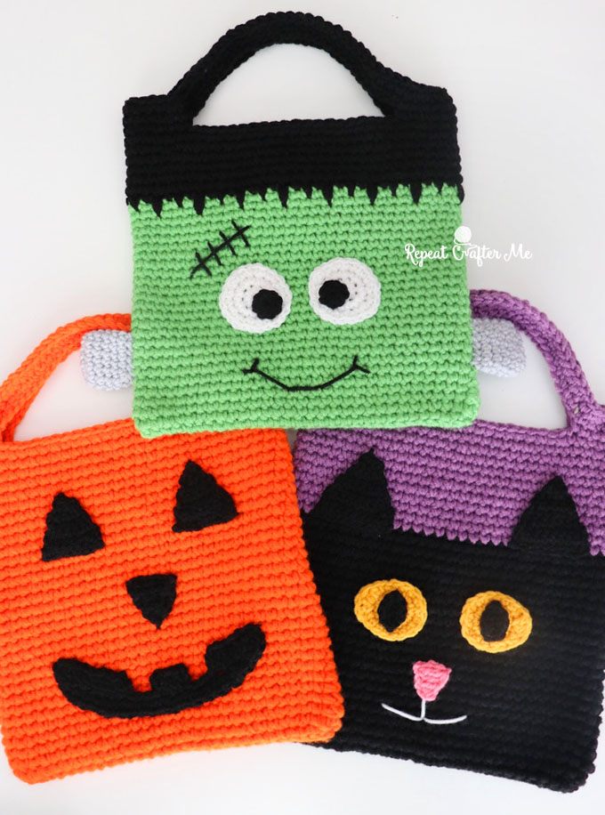 Crochet Halloween Tote Bags - Repeat Crafter Me