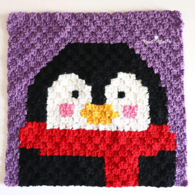 Christmas Penguin C2C Crochet Square