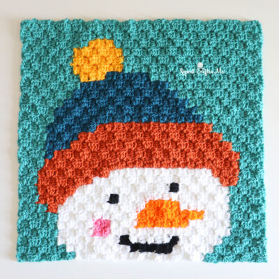 Christmas Snowman C2C Crochet Square