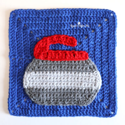 Crochet Curling Stone Applique