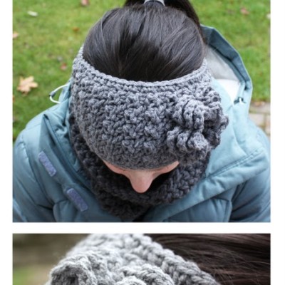 Crochet Winter Headband with Flower