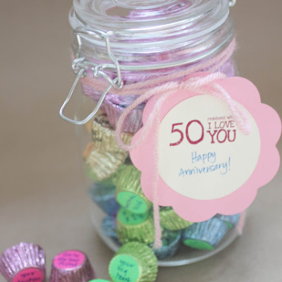 “50 Reasons Why I love You” Candy Jar Gift