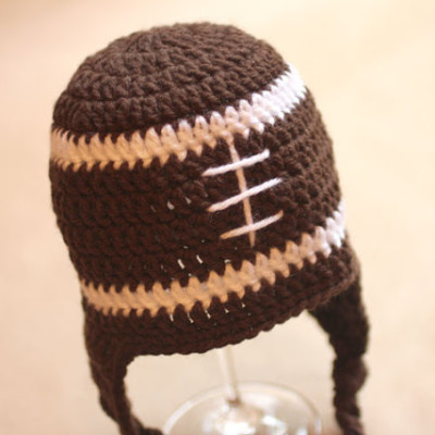 Crochet Football Earflap Hat Pattern