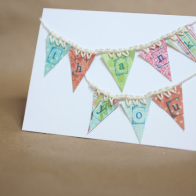 Pennant Banner Thank You Card