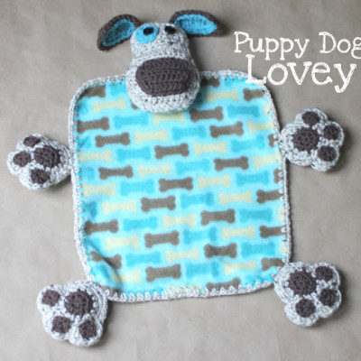 Puppy Dog Lovey Blanket Crochet Pattern