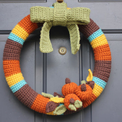 Crocheted Fall Wreath