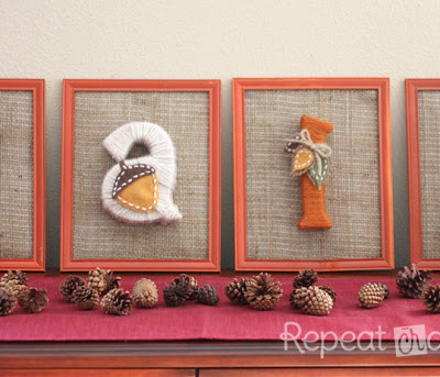 Yarn Wrapped Letters for Fall
