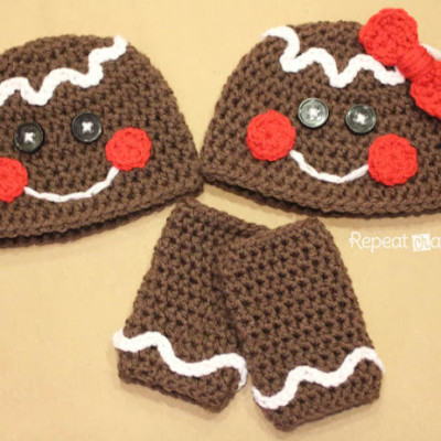 Gingerbread Man Crochet Hat Pattern