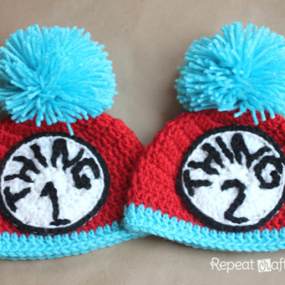 Thing 1 and Thing 2 Crochet Hats