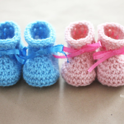 Crochet Newborn Baby Booties Pattern