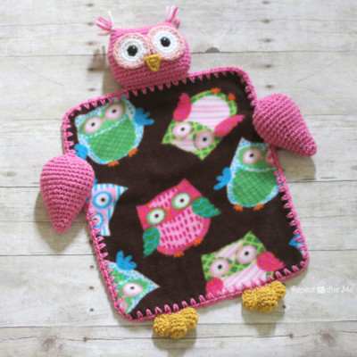 Crochet Owl Lovey Blanket