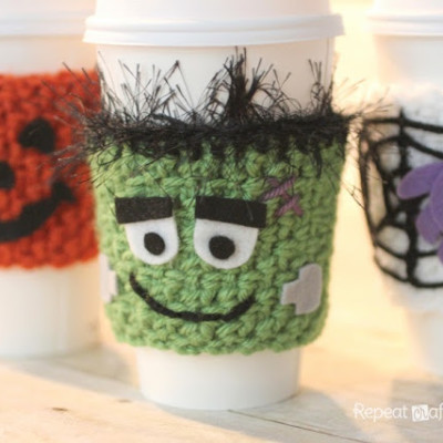 Halloween Crocheted Cup Cozy Pattern