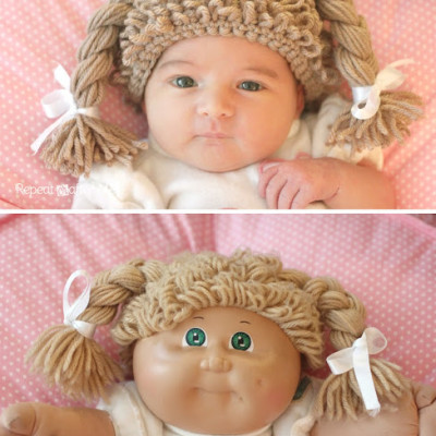 Crochet Cabbage Patch Doll Inspired Hat
