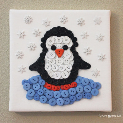 Penguin Button Art