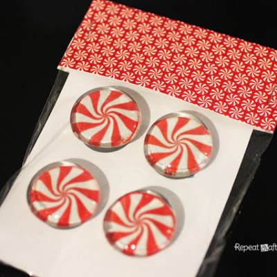 Peppermint Swirl Glass Magnets