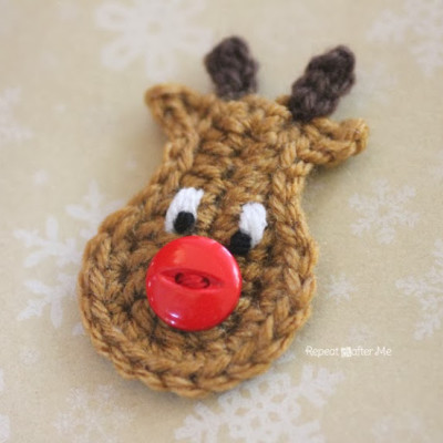 Crochet Reindeer Applique Pattern