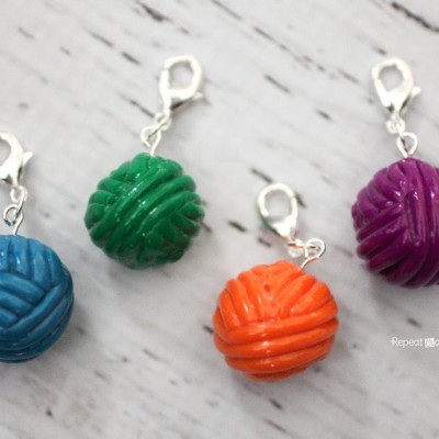 Polymer Clay Yarn Ball Stitch Markers