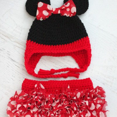 Crochet Minnie Mouse Inspired Tutu with Red Heart Boutique Sassy Fabric Yarn