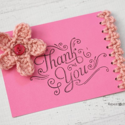 Note Card with Crochet Edging