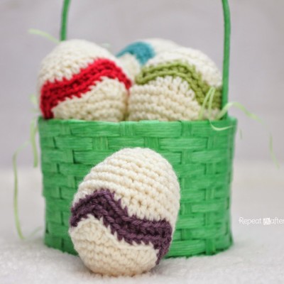 Crochet Chevron Striped Easter Egg