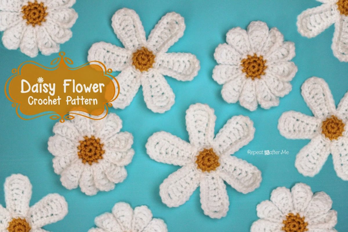5x Handmade Crochet Fleurs Daisy