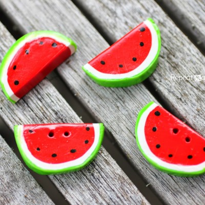 DIY Watermelon Buttons with Polymer Clay
