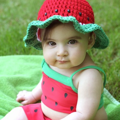 Crochet Watermelon Sun Hat