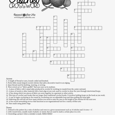 Crochet Crossword Puzzle