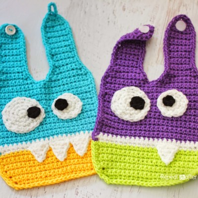 Crochet Monster Baby Bibs