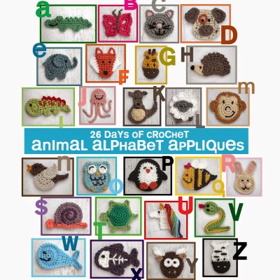 26 Days of Crochet Animal Alphabet Appliques