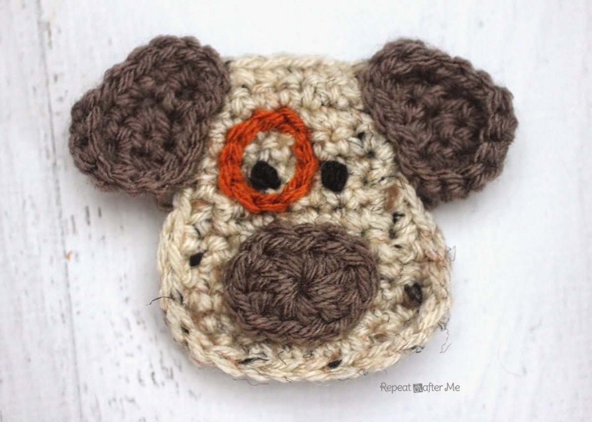 D is for Dog: Crochet Dog Applique - Repeat Crafter Me