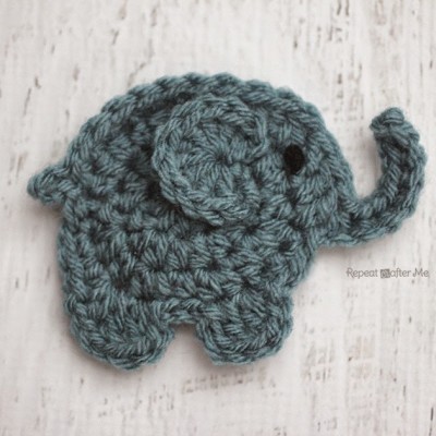 E is for Elephant: Crochet Elephant Applique