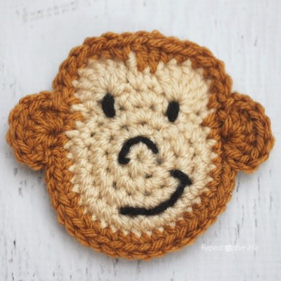 M is for Monkey: Crochet Monkey Applique