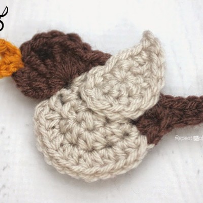 N is for Nightingale: Crochet Nightingale Bird Applique