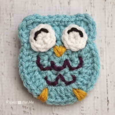 O is for Owl: Crochet Owl Applique