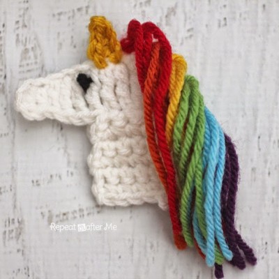 U is for Unicorn: Crochet Unicorn Applique