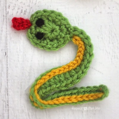 V is for Viper: Crochet Viper Snake Applique