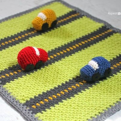 Crochet Race Car “Playnket” (Play Mat and Blanket)