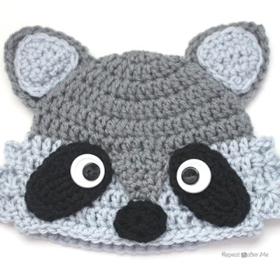 Crochet Raccoon Hat