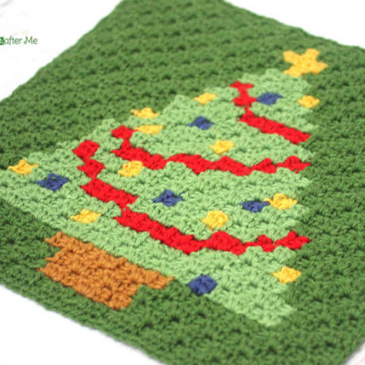 Crochet Christmas Tree Pixel Square