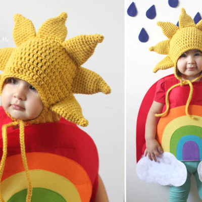 Crochet Sun Hat Pattern and Rainbow Costume