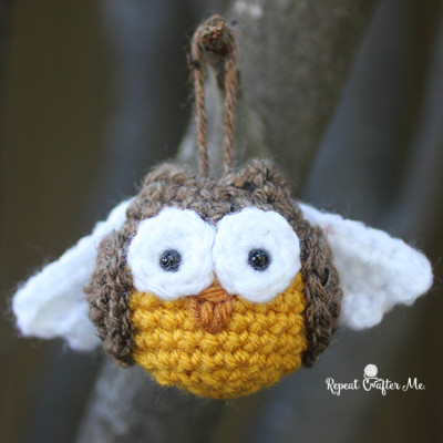 Crochet Angel Owl Ornament