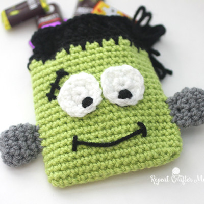 Crochet Frankenstein Candy Pouch