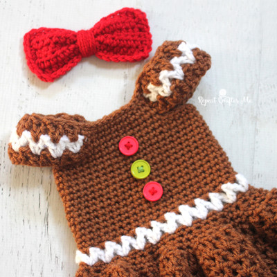 Crochet Gingerbread Girl Dress