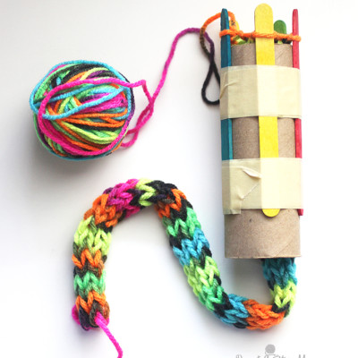 Cardboard Roll Snake Knitting