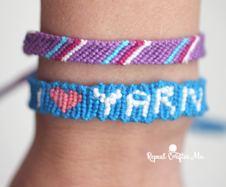 I heart Yarn Friendship Bracelet - Repeat Crafter Me